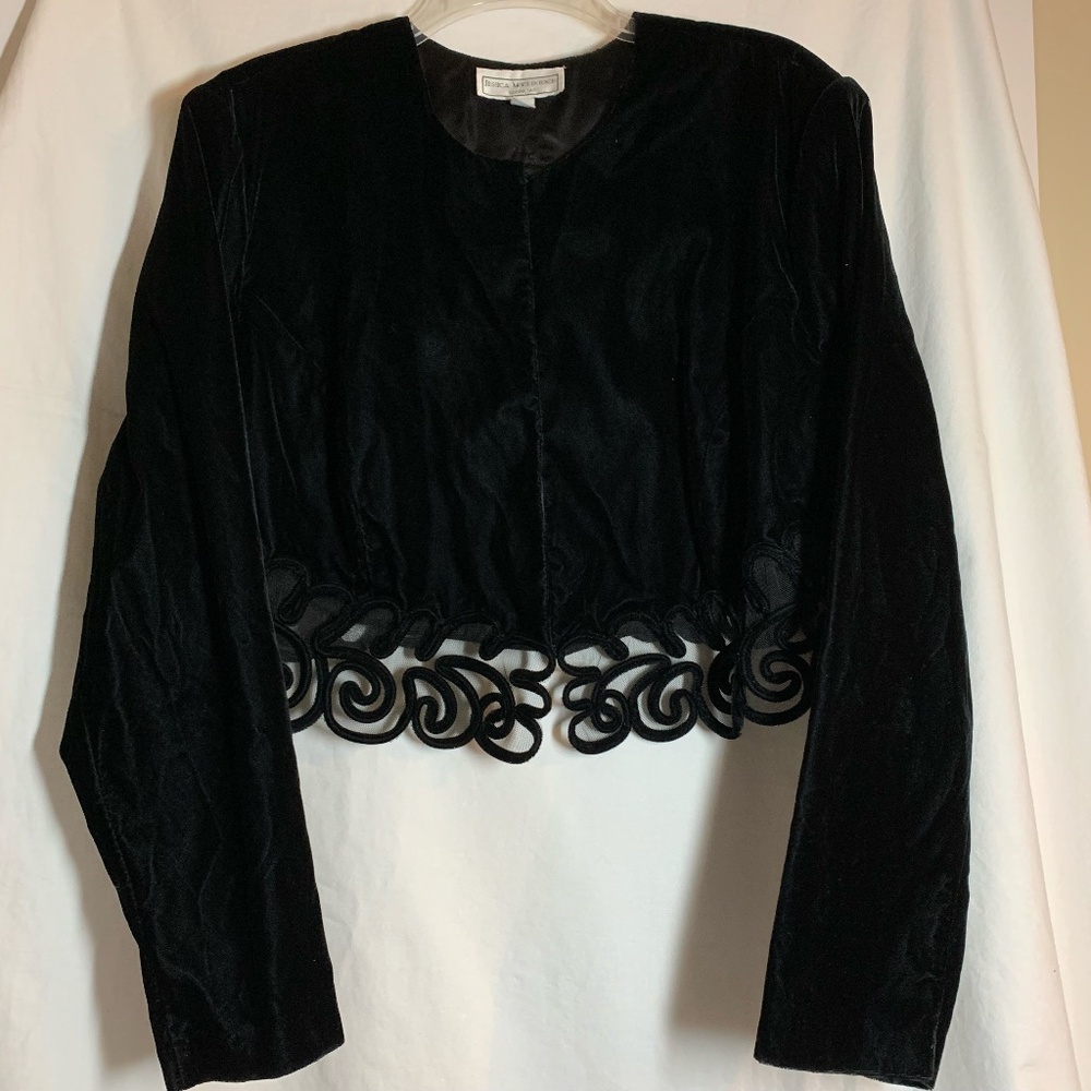 Jessica McClintock For Gunne Sax vintage velvet shrug/cropped jacket